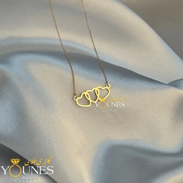 گردنبند سه قلب تو خالی طلا